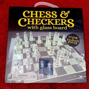 Chess & Checkers with glass board
